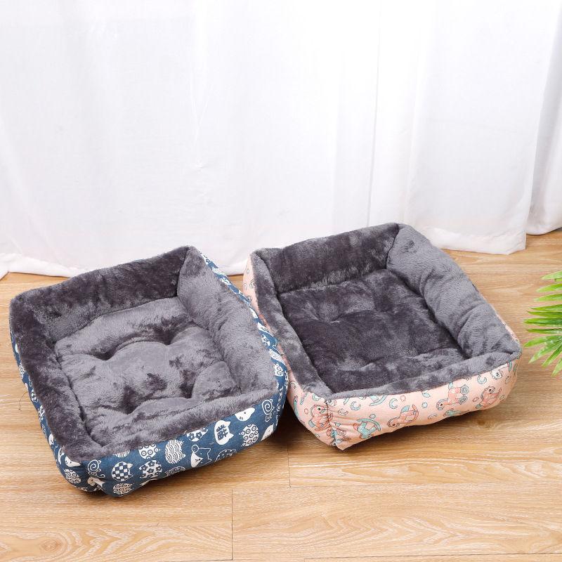 Kennel Sleeping Breathable Plush Textiles Reversible Rectangle Pet Luxury Dog Kennel Bed
