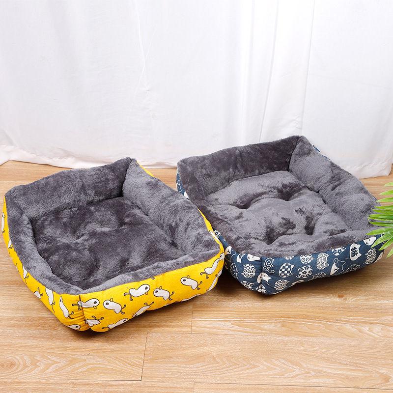 Kennel Sleeping Breathable Plush Textiles Reversible Rectangle Pet Luxury Dog Kennel Bed
