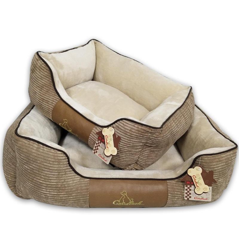 Rectangle Plush Warm Breathable Cuddler Detachable With Anti-slip Bottom Large Dog Beds Washable
