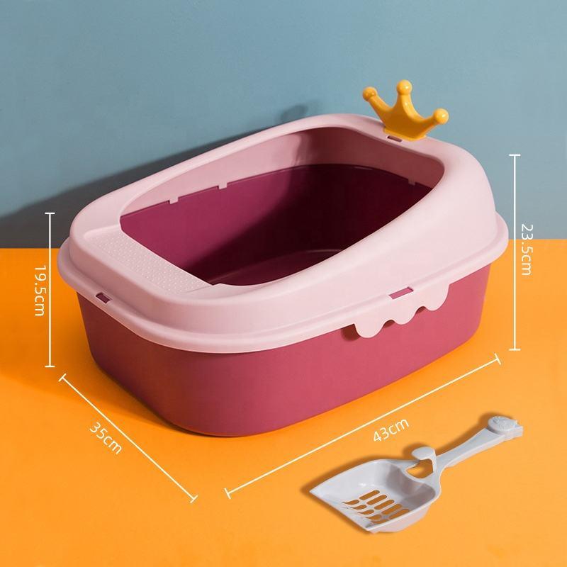 Factory Hot Sale Cheap Semi-closed Custom Pet Toilet Big Cat Litter Box