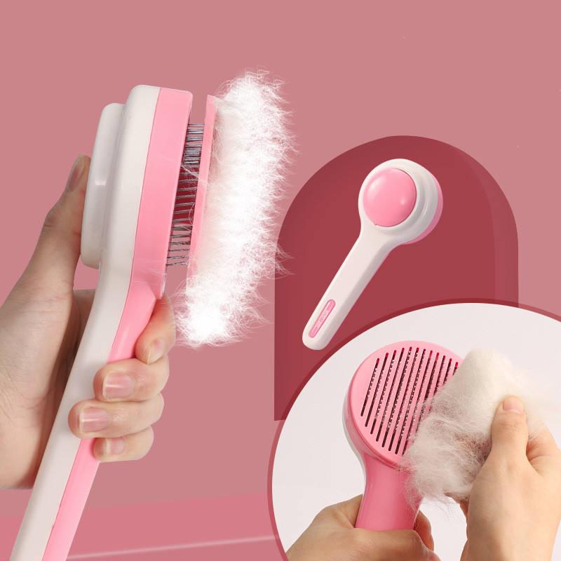 Product Automatic 135 Tilt Self Cleaning Brush Pet Grooming Tool Dog Brush For Simon's Cat