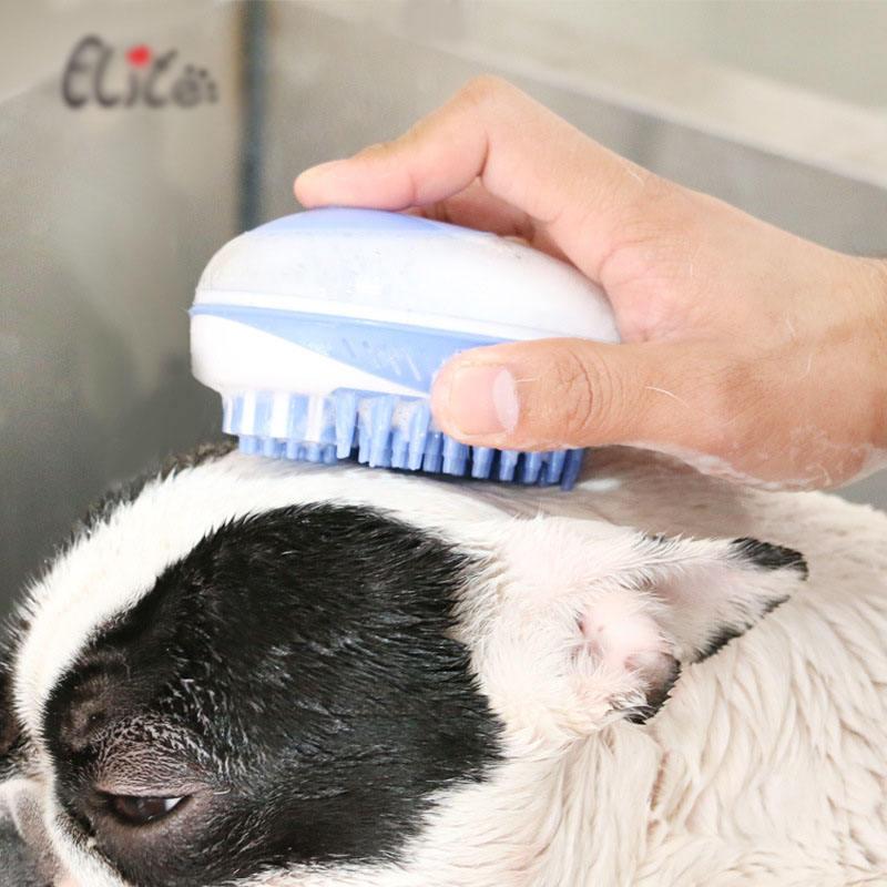 Pet Shampoo Hand Pet Massage Silicon Bath Grooming Dog Brush
