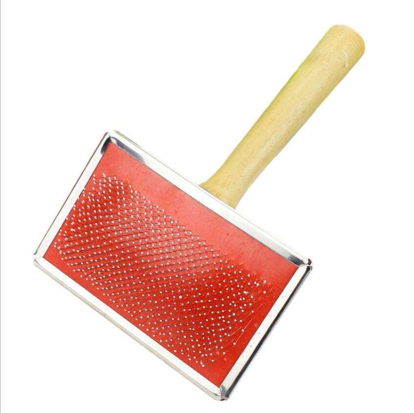 Wooden Handle Stainless Steel Needle Pet Grooming Comb Tool Cat Dog Brush