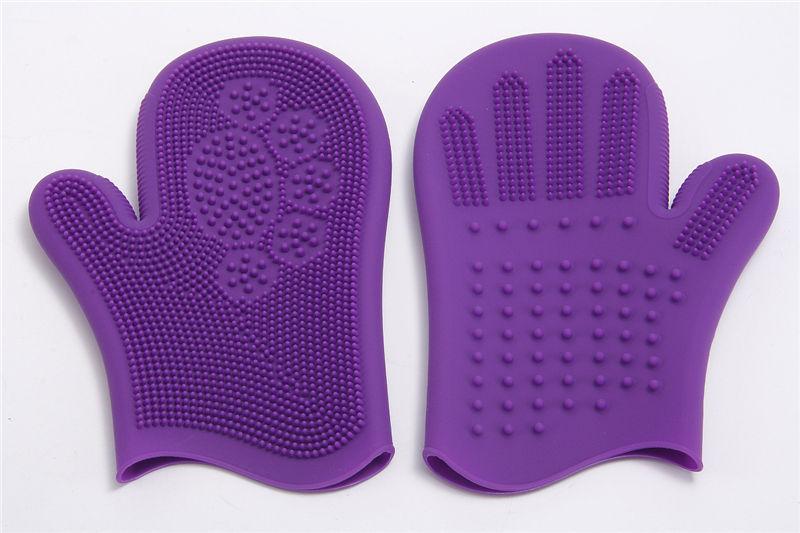 Comb Washing Bathing Cleaning Brush Silicone Pet Gloves