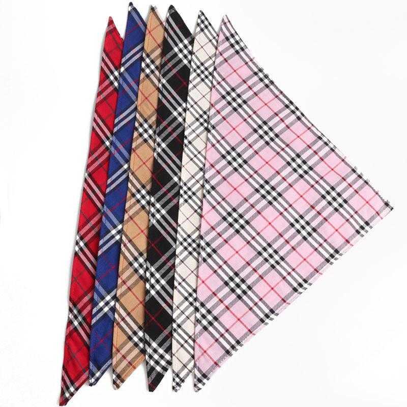 Double Layer Scottish British Style Custom Pet Designer Dog Scarf Bandana Wholesale Custom Dog Bandana