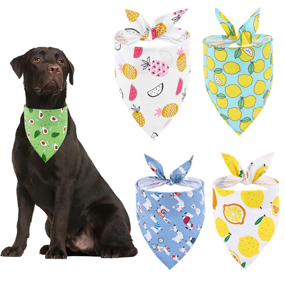 New Other Pet Apparel Accessories Summer Fruit Small Dog Bandana Custom Saliva Clothes Towel Pet Luxury Bandana