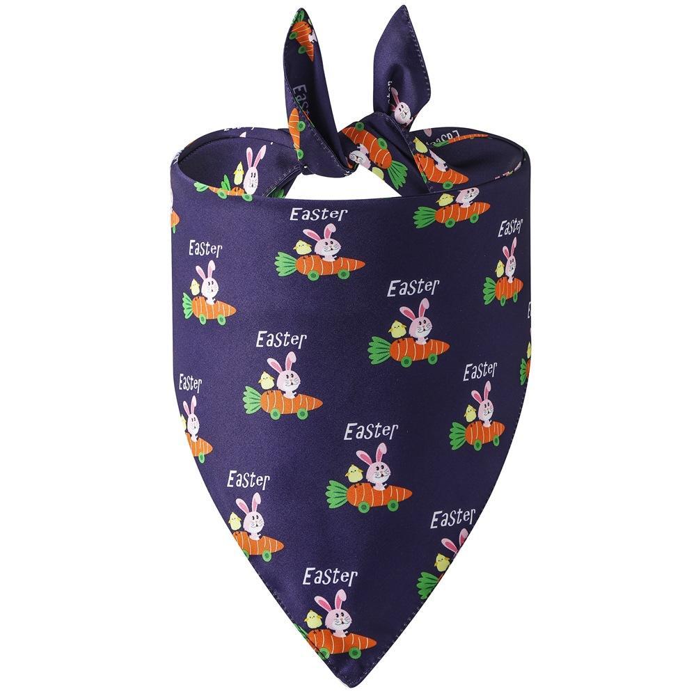 Adjustable Dog Easter Bandana Soft Pet Triangle Scarf With Festival Element Patterns Custom