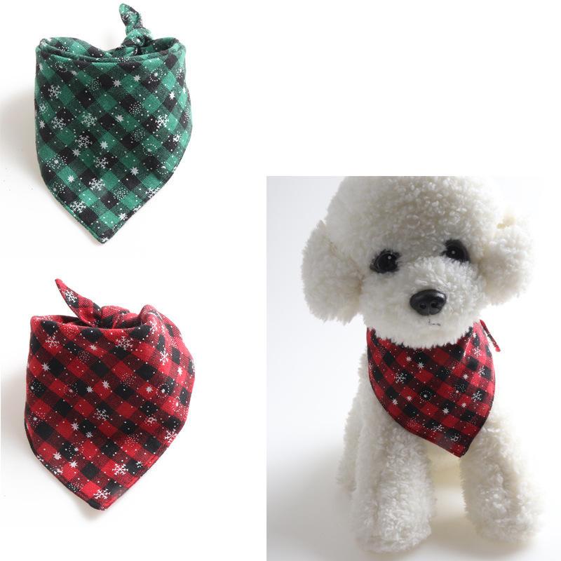 Christmas Hot Selling New Plaid 100% Cotton Luxury Custom Print Logo Wholesale Dog Bandana