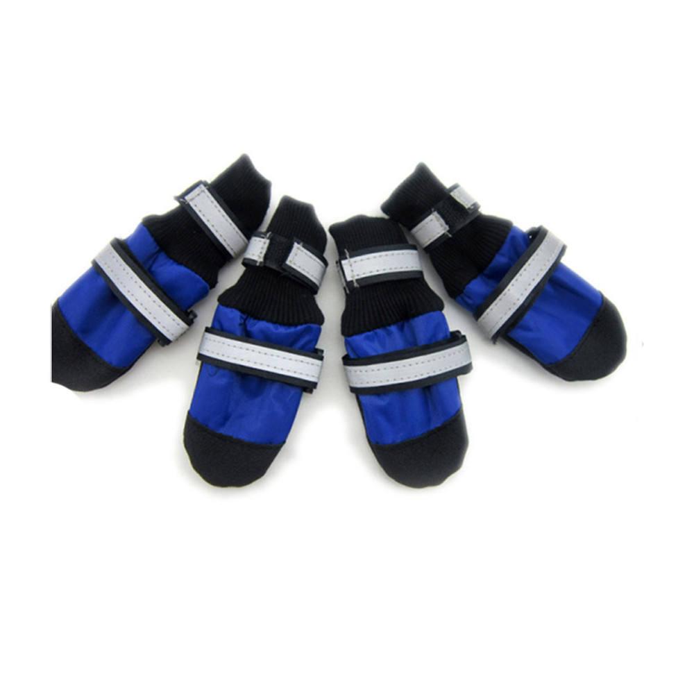 4pcs/set Footwear Waterproof Oxford Cloth Reflective Dog Shoes
