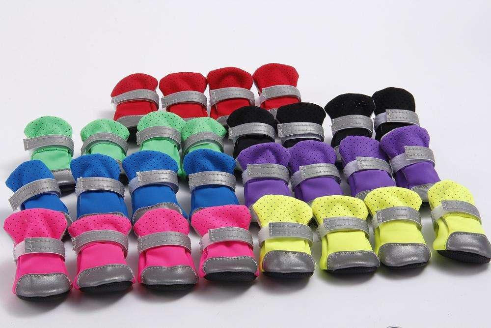 2023 New Design Breathable Reflective Anti Slip Print Skid Knitted Bottom Soft Dog Shoes