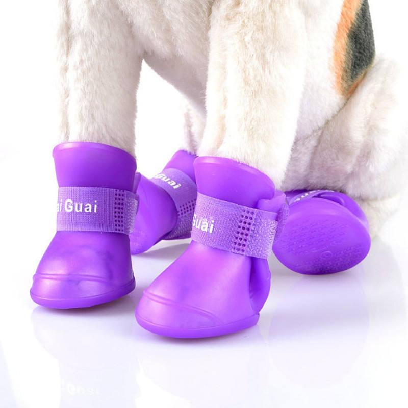 Candy Colors Waterproof Non Slip Rain Shoe For Dog