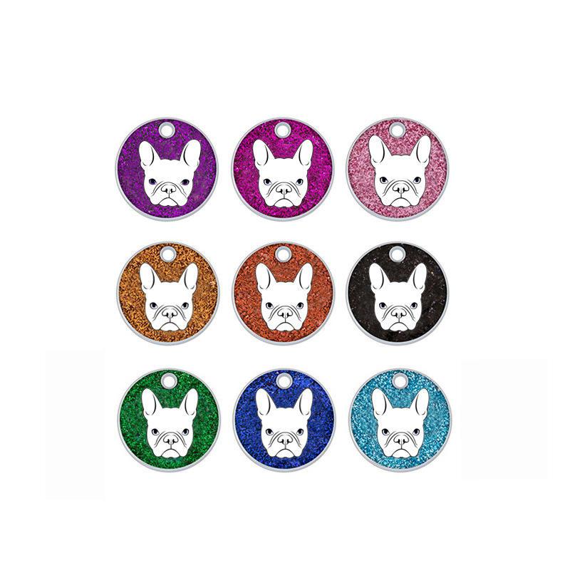 Round Blank Dog Collar Name Plate Charms Laser Lettering Anti-loss Identity Card Dog Charms For Collars