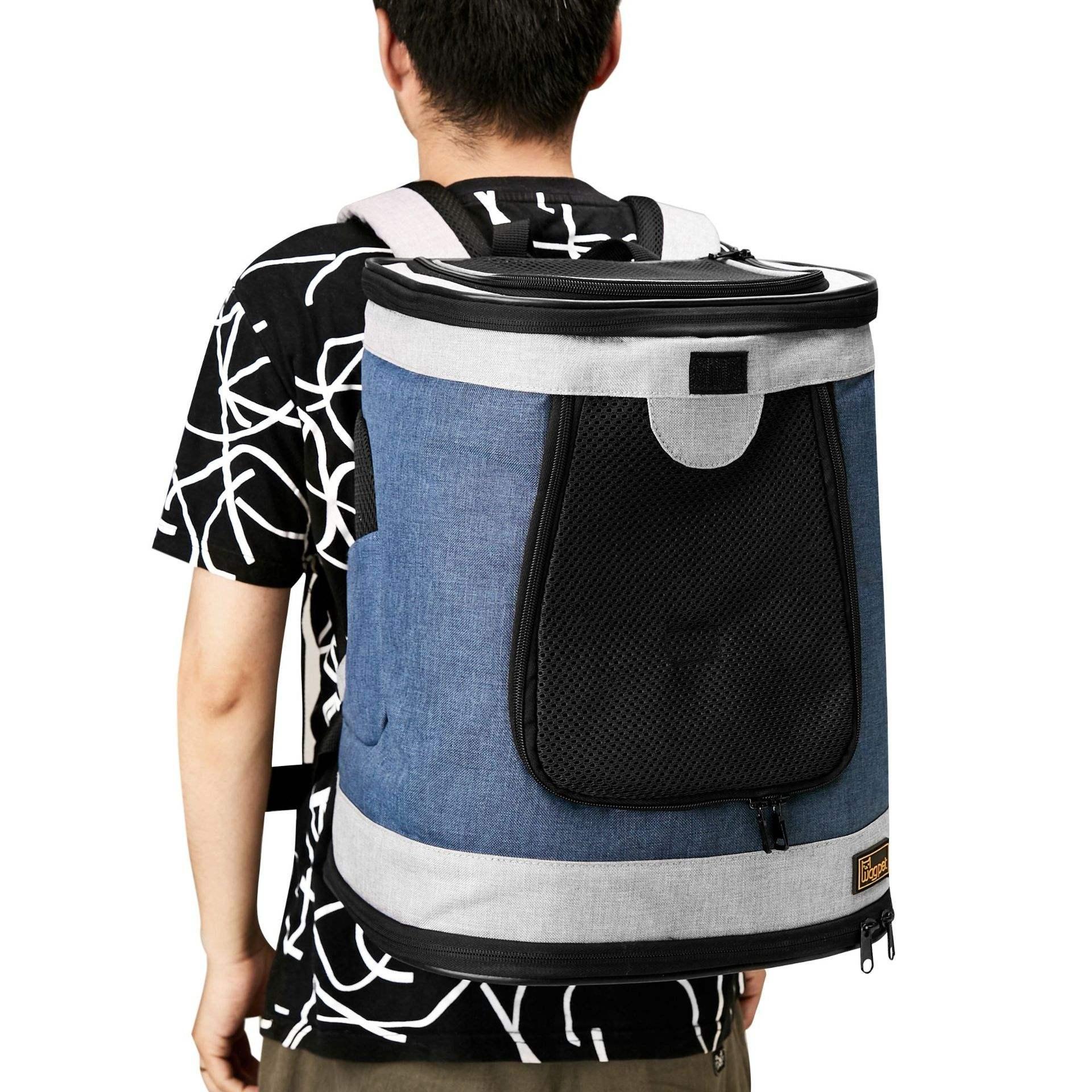 Portable Diagonal Breathable Bag For Pets Traveling Fashion Mesh Pet Carrier Bag Pack
