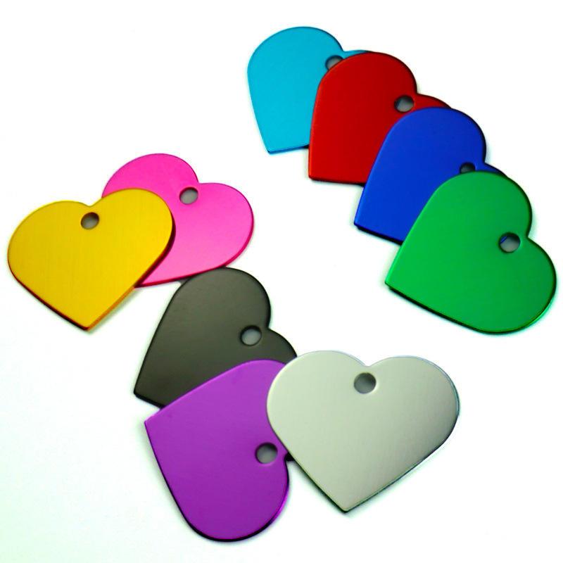 38*33mm Multi Color Heart Shape Customized Id Dog Tags