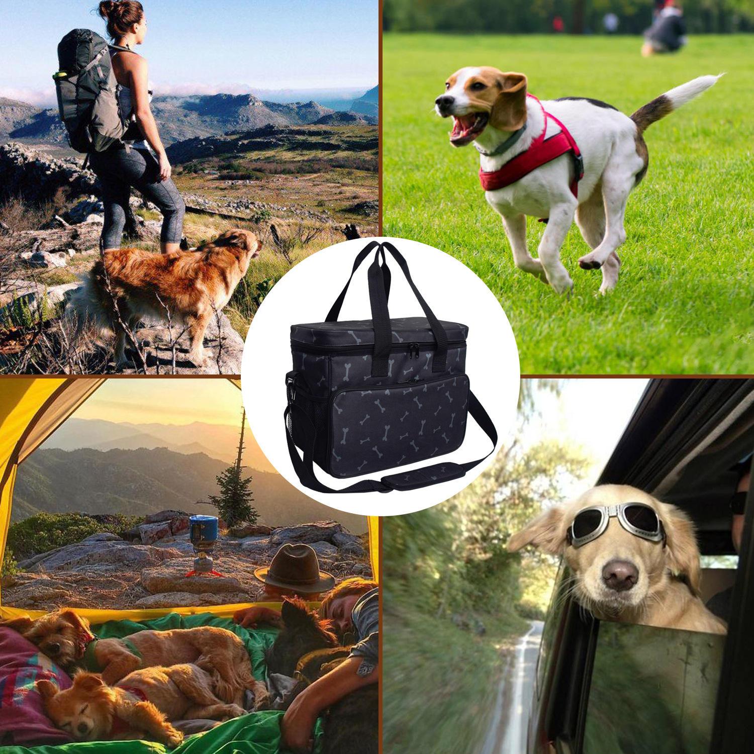 Multifunctional Pet Travel Portable Dog Bone Feeding Bag Training Tote Dog Carrier Bag