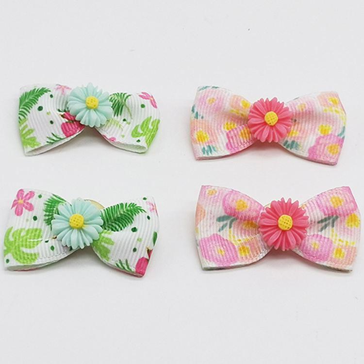 Fashion New Style Pet Puppy Dog Hair Bows Hairpin Accessories Elastic Belt