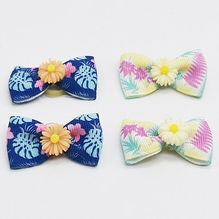 Fashion New Style Pet Puppy Dog Hair Bows Hairpin Accessories Elastic Belt