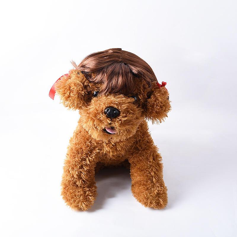 Short Curly Pet Dog Wig For Pet Dog Cat Cosplay Halloween Costume Fancy Dress