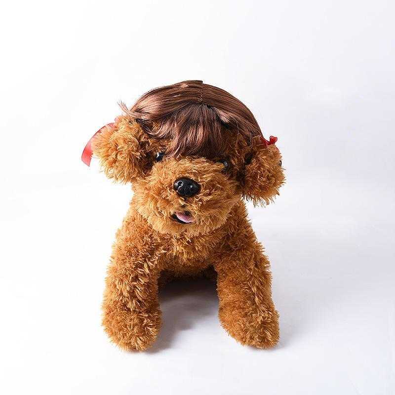 Short Curly Pet Dog Wig For Pet Dog Cat Cosplay Halloween Costume Fancy Dress