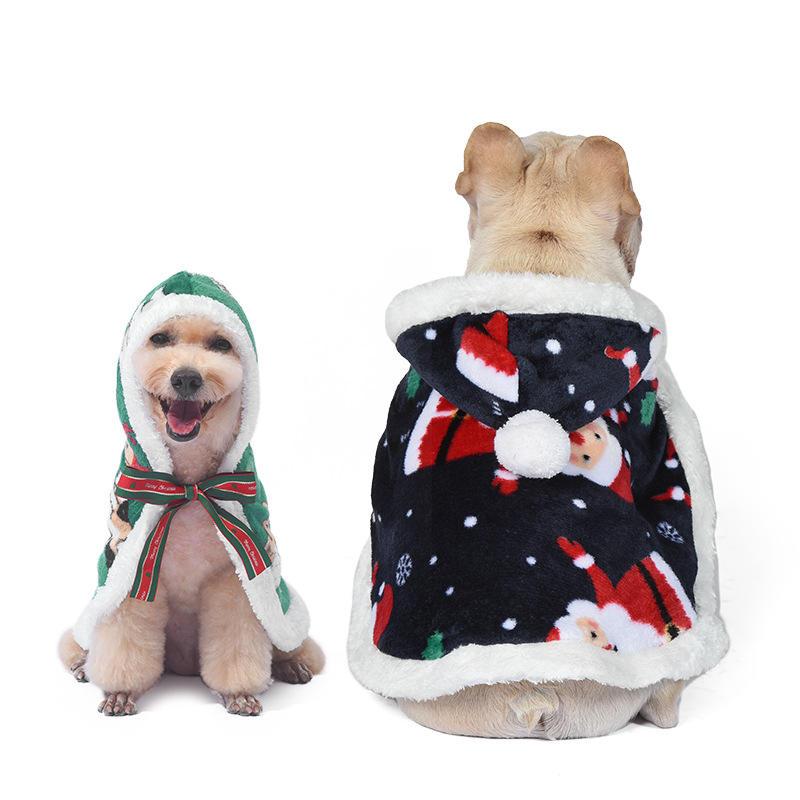 New Halloween Dog Cloak Coat Animal Print Winter Dog Cape Dog Christmas Cape