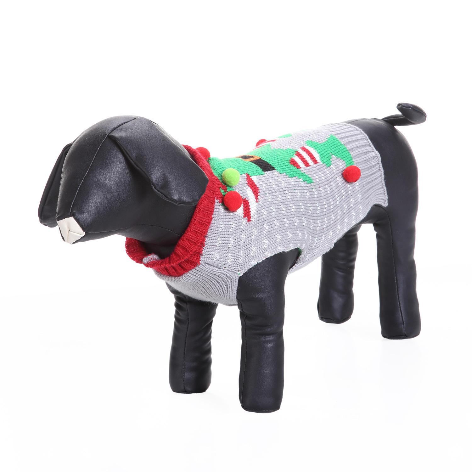 Funny Clown Pet Costume Dog Christmas Knitted Sweater
