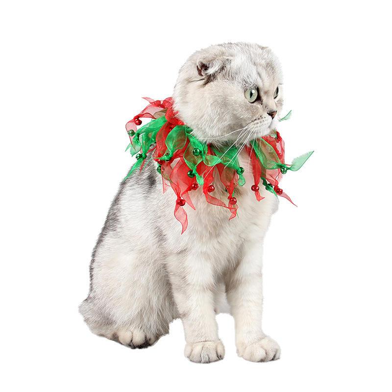 Pet Products Birthday Party Cat Fish Christmas Neck Collar Festive Ribbon Bells