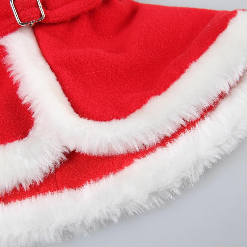 European And American Pet Party Supplies 2021 Windshield Elegant Warm Red Velvet Cape Cape Pet Cat Clothes Christmas