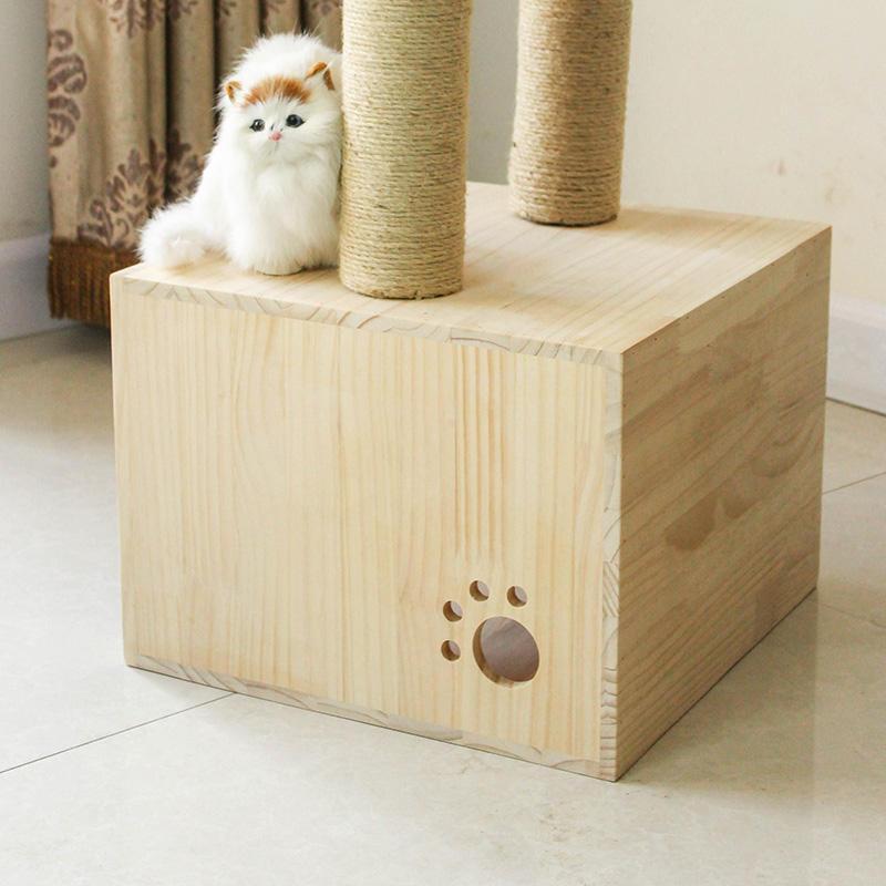 Solid Wood Modern Cat Tree Condo New Design Cat Scratcher Cat Tree