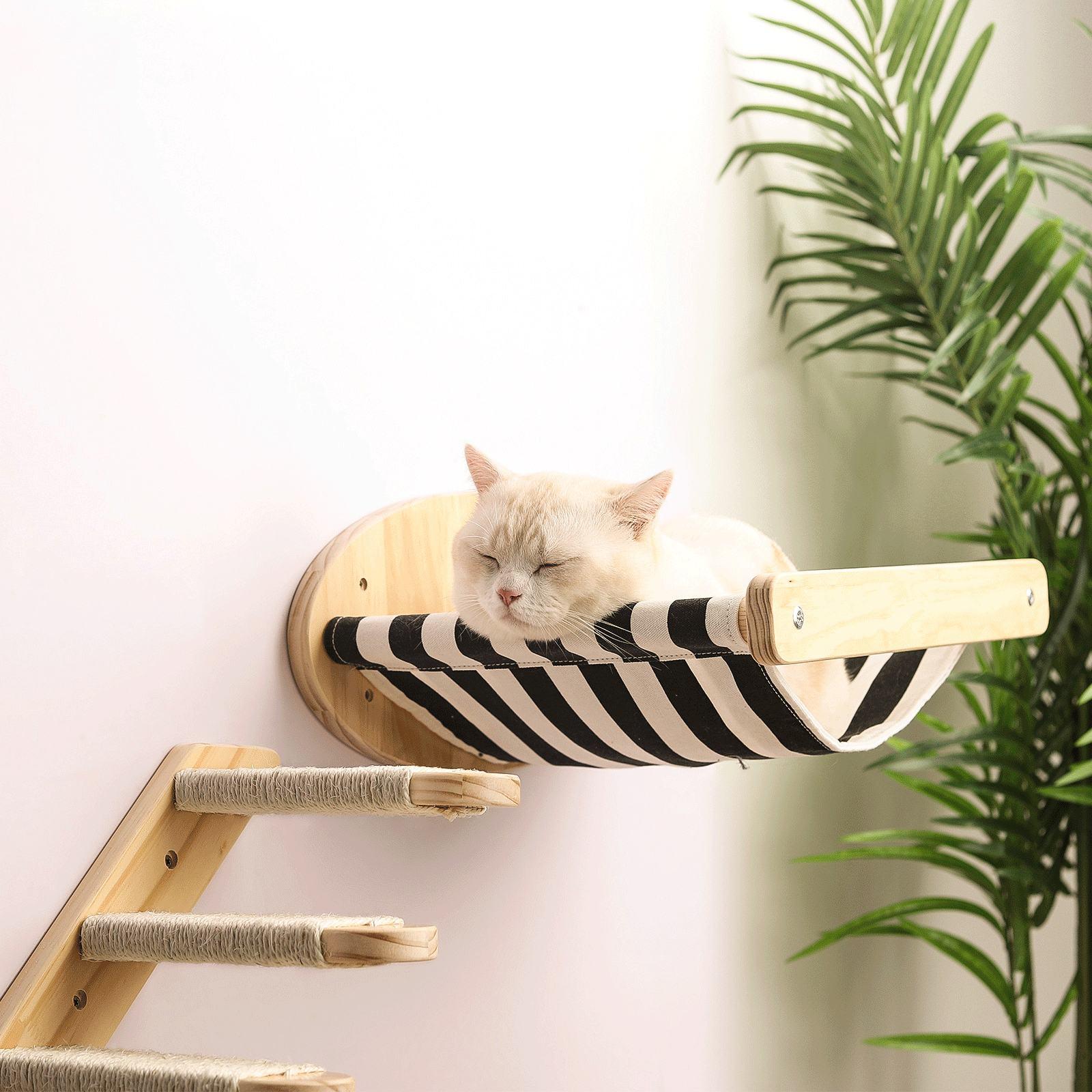 Wall Mounted Cat Tree Furniture Cat Scratcher Pillar Cat House Jumping Stand Steps