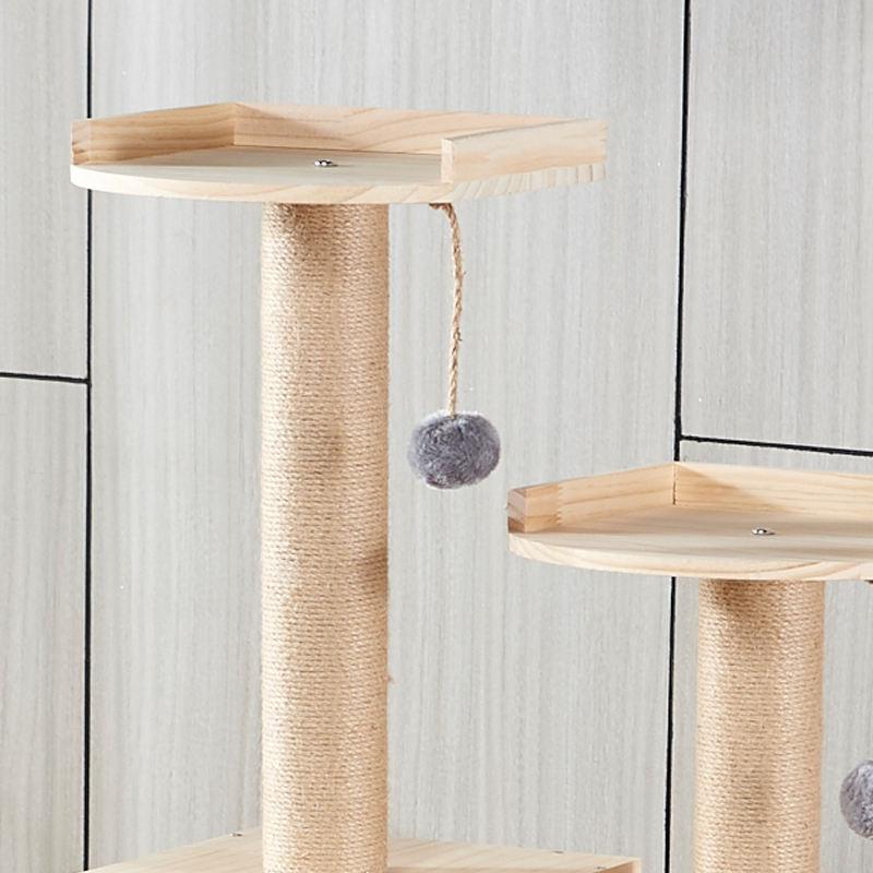 Pet Solid Wooden Condo Climbing Frame With One Space Capsules Pet Cat Tree