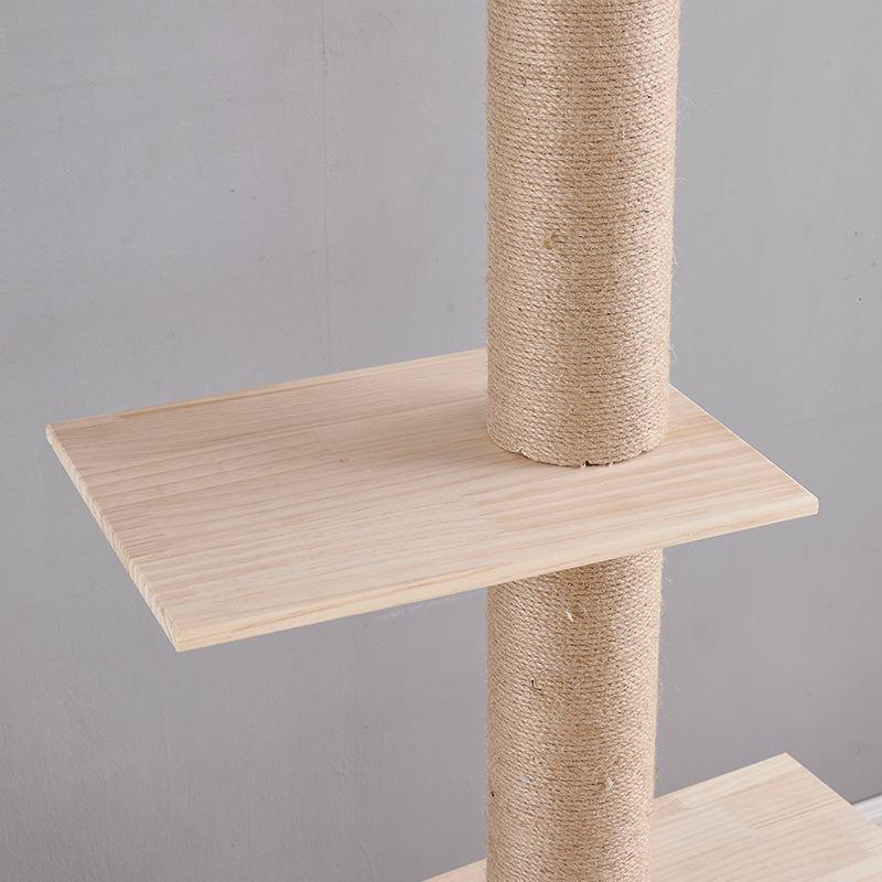 Large Multi-layer Floor Cat Climbing Frame Pet Cat Scratching Column Tree Tower Sisal Rope Grabbing Solid Wood Cat Climbing Fram