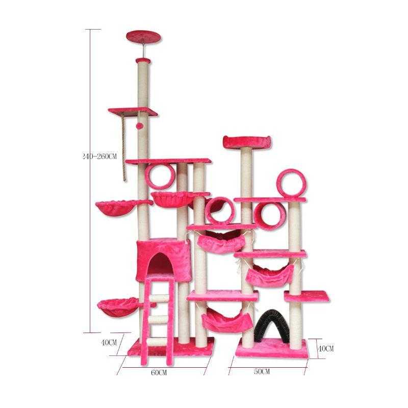 Factory Direct Wholesale Cat Toy Accessories Wooden Multilayer Layers Pet Scratch Post Jumping Platform Hammock Tree