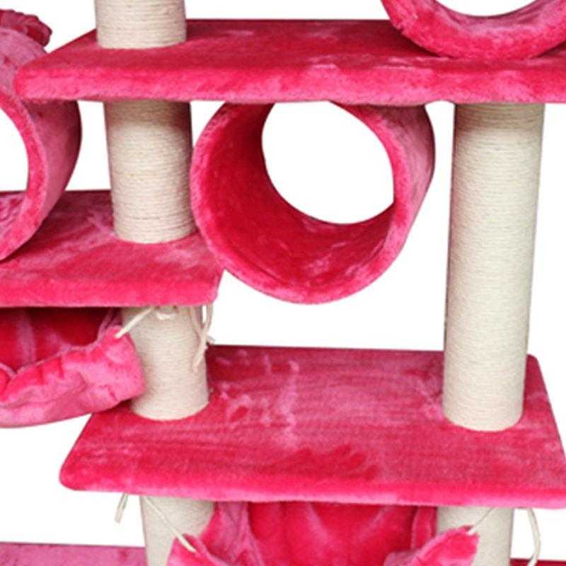 Factory Direct Wholesale Cat Toy Accessories Wooden Multilayer Layers Pet Scratch Post Jumping Platform Hammock Tree