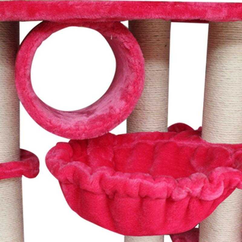 Factory Direct Wholesale Cat Toy Accessories Wooden Multilayer Layers Pet Scratch Post Jumping Platform Hammock Tree