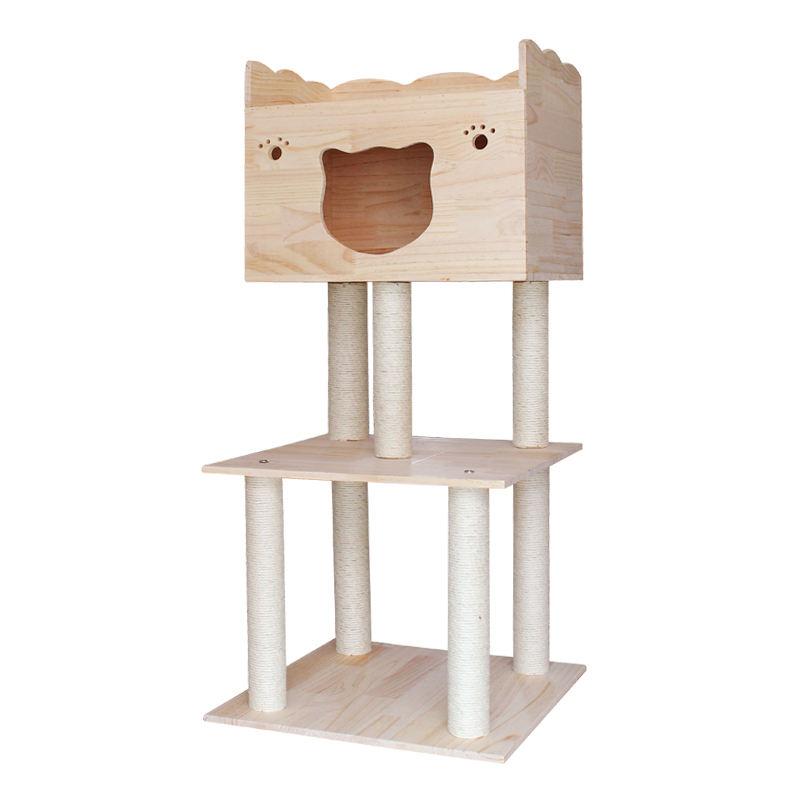 Wholesale Customized Solid Wood Large Cat Tree Tower Furniture Scratch Post Pet House Play Cat Tree