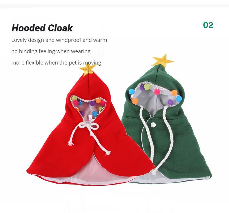 Cute Christmas Cat Dog Costume Pet Cape,Soft And Thick Red Velvet Cat Cloak With Xmas Hat,Funny Christmas Pet Dress Up