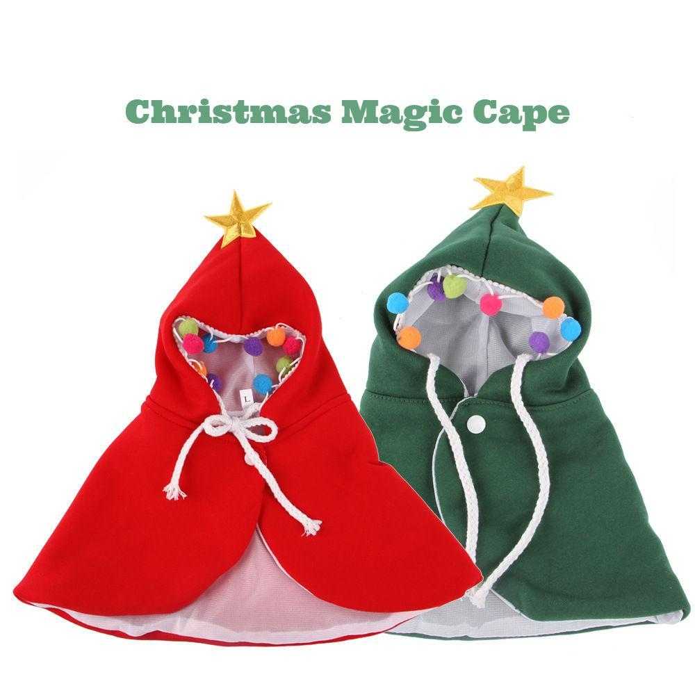 Cute Christmas Cat Dog Costume Pet Cape,Soft And Thick Red Velvet Cat Cloak With Xmas Hat,Funny Christmas Pet Dress Up