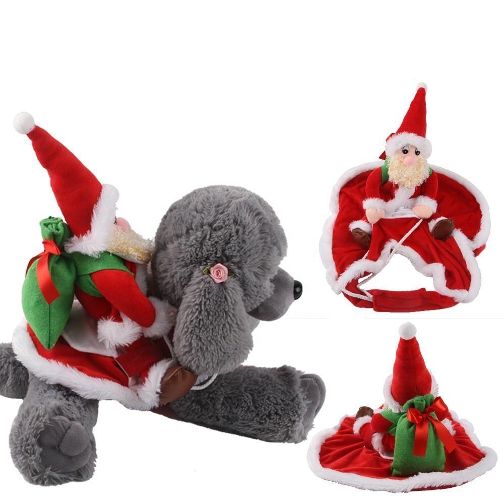 Pet Supplies Santa Claus Costume Christmas Riding Horse Cotton Pet Clothes For Medium Large Sized Dogs