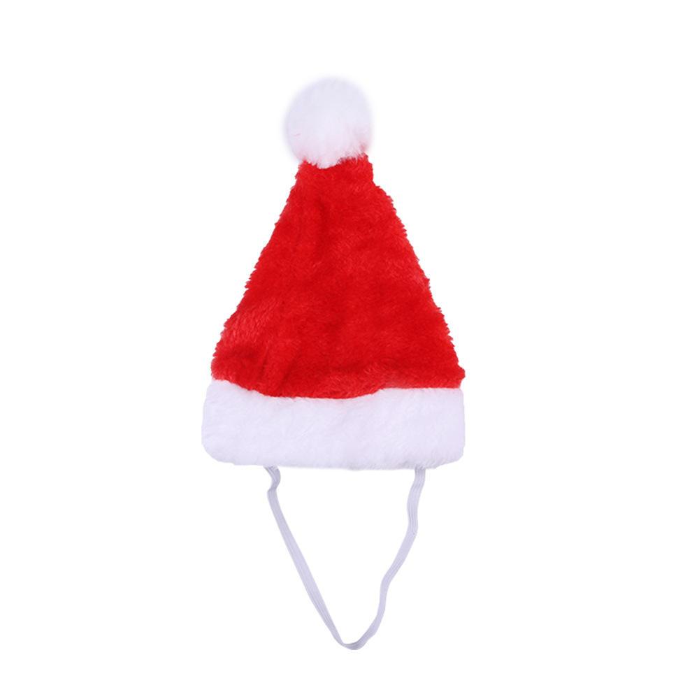 Best Selling Merry Christmas Soft Plush Cute Red Pet Dog Christmas Headgear Gift Party Decorations Christmas Hat