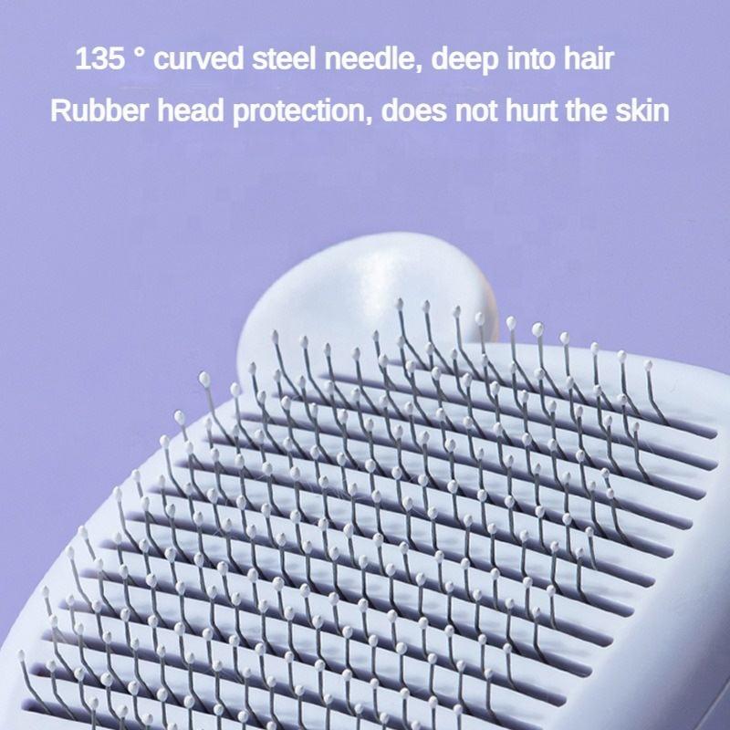 Cat Brush And Dog Brush With Long Or Short Hair Self Cleaning Slicker Brush For Shedding And Grooming Pet Hair Removal Comb