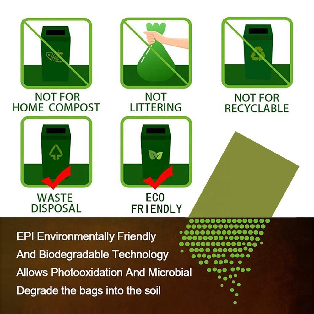 Custom Logo 100% Degradable Biodegradable Cornstarch Compostable Plastic Garbage Bag Dog Poop Dog Waste Poop Bag Pet