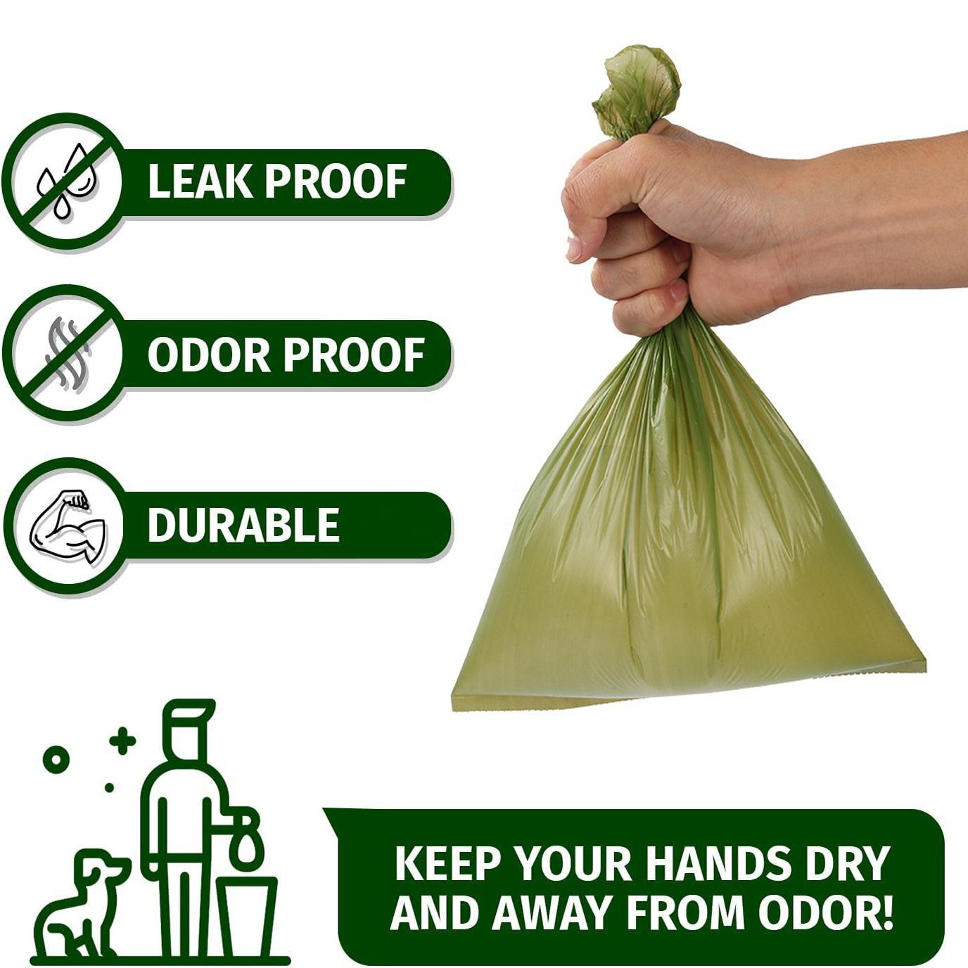 Custom Logo 100% Degradable Biodegradable Cornstarch Compostable Plastic Garbage Bag Dog Poop Dog Waste Poop Bag Pet