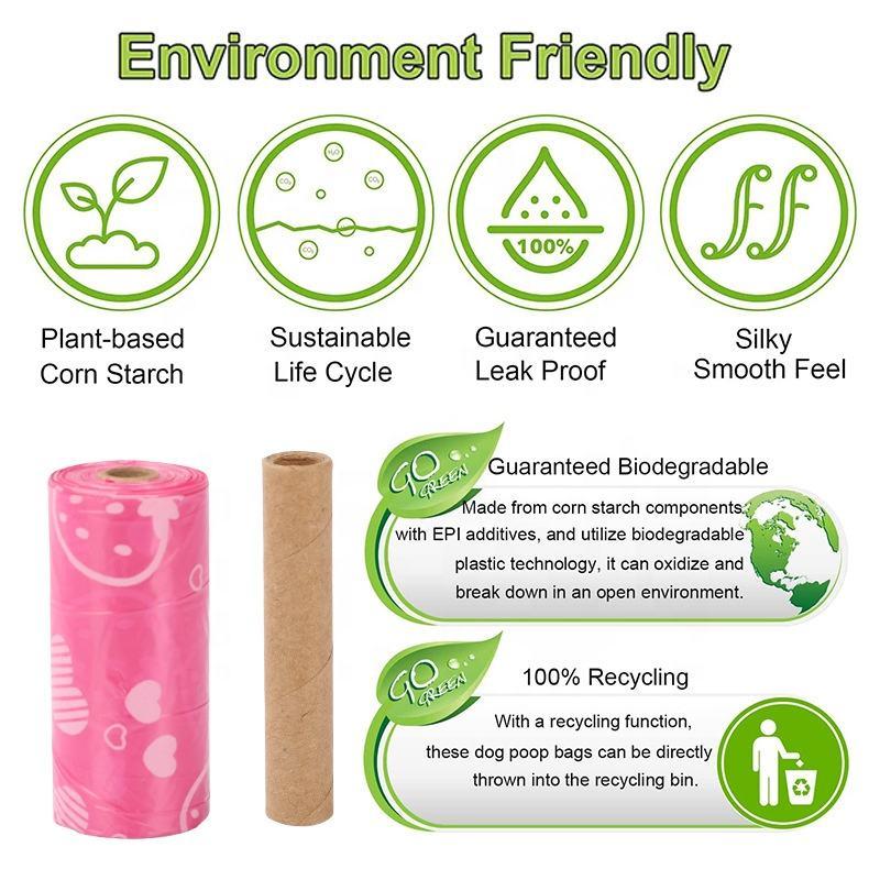 Eco Friendly Products 2023 Plastic Pet Waste Poo Bag Guaranteed Leak Proof Disposable Biodegradable Thick Dog Poop Bags