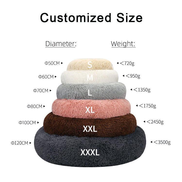 Oem Dogbed Dog Bed Cat Pet Beds Sofa Round Donut Washable Luxury Designer Cheap Cozy Fluffy Dog Bed For Large Dogs