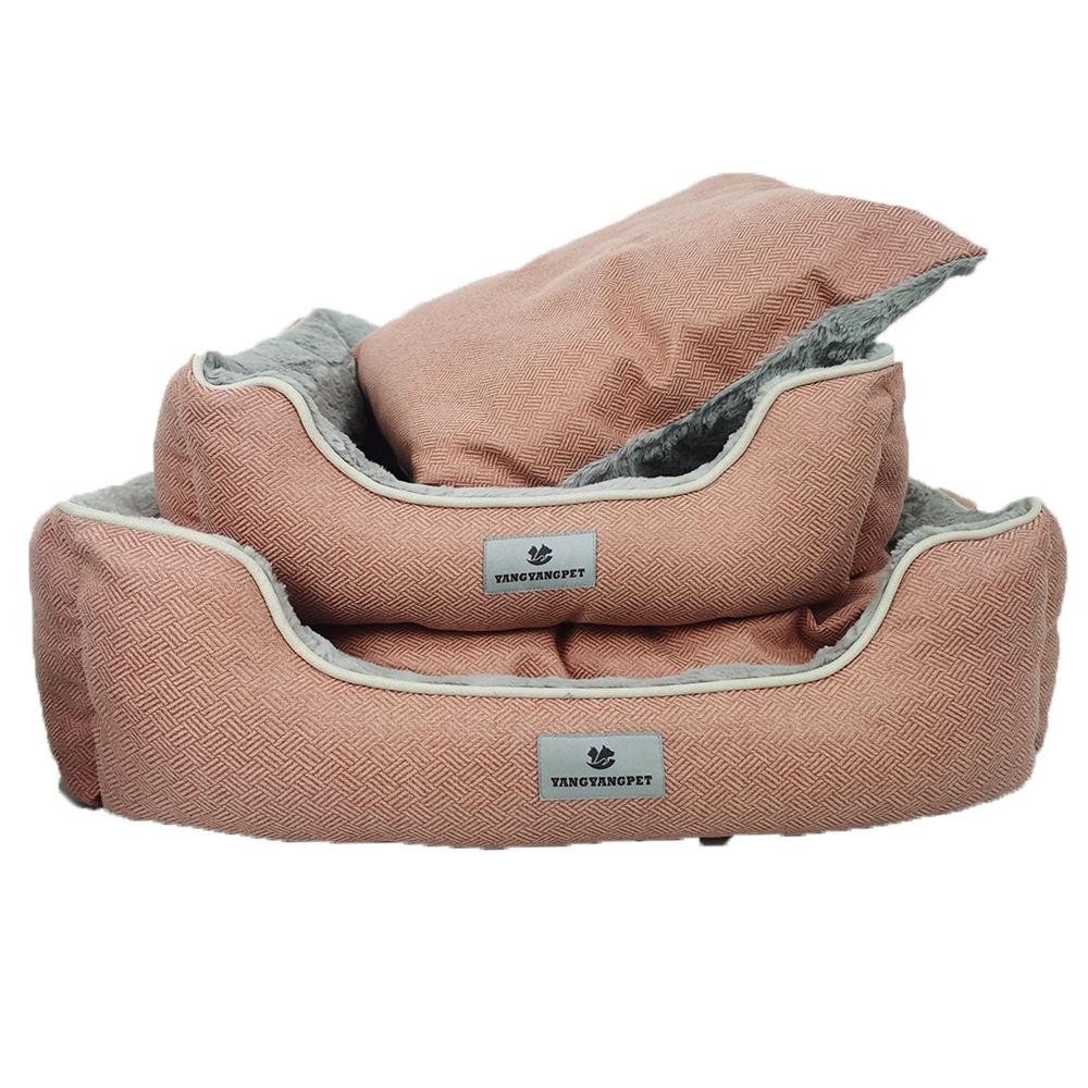 pet Warmer Oem Square Linen With Customize Design Soft Pv Plush Pet Bed