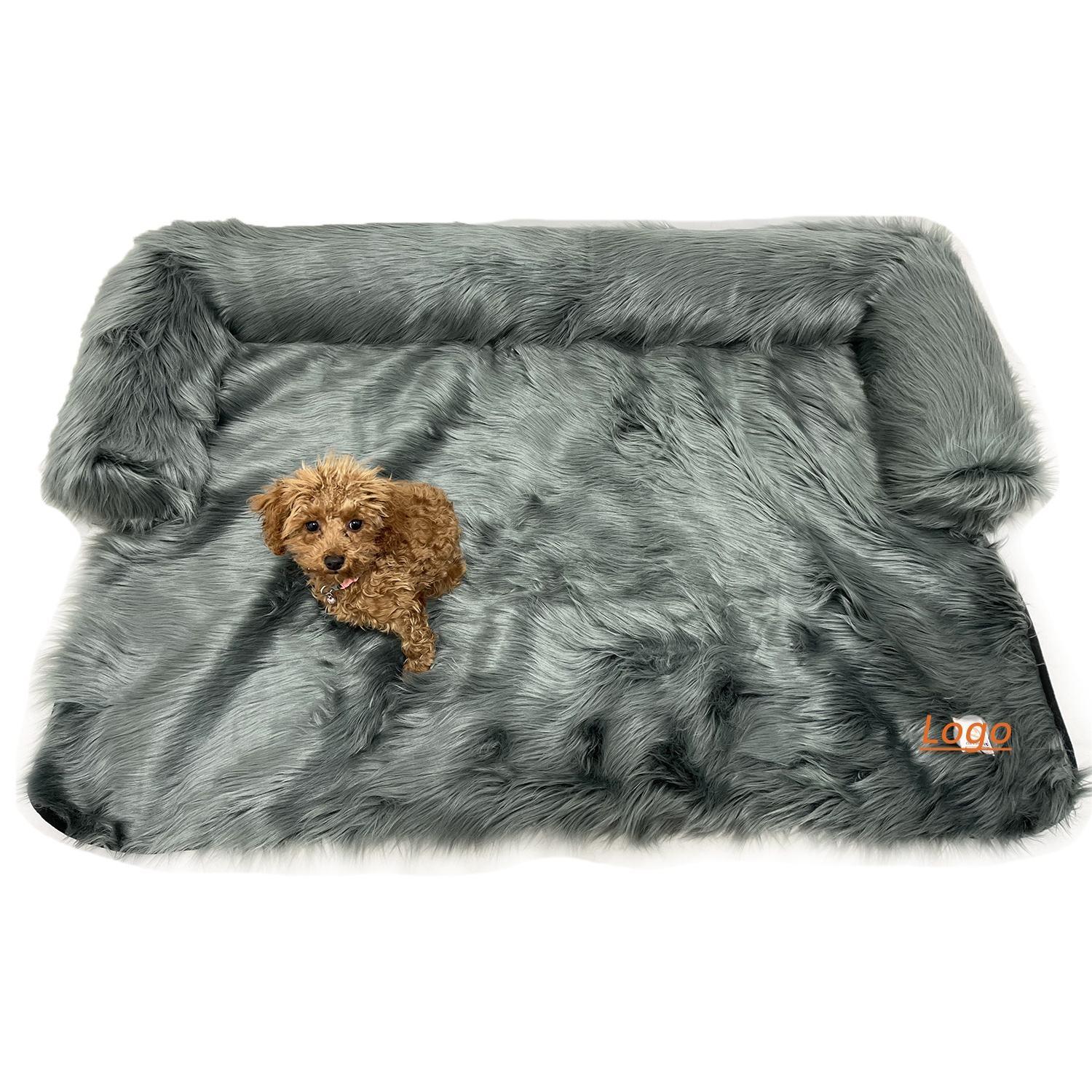 pet Faux Fur Furniture Pet Couch Dog Protector Sofa Dog Bed With Removable Cover