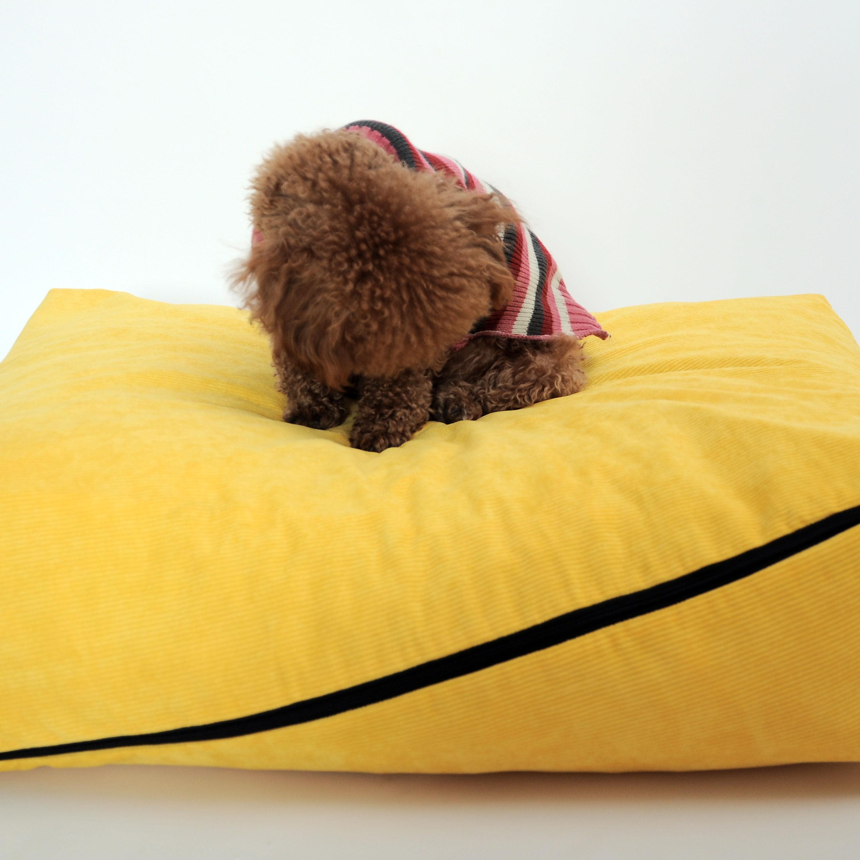 pet Square Orange Luxury Dog Bed For Large Dogs