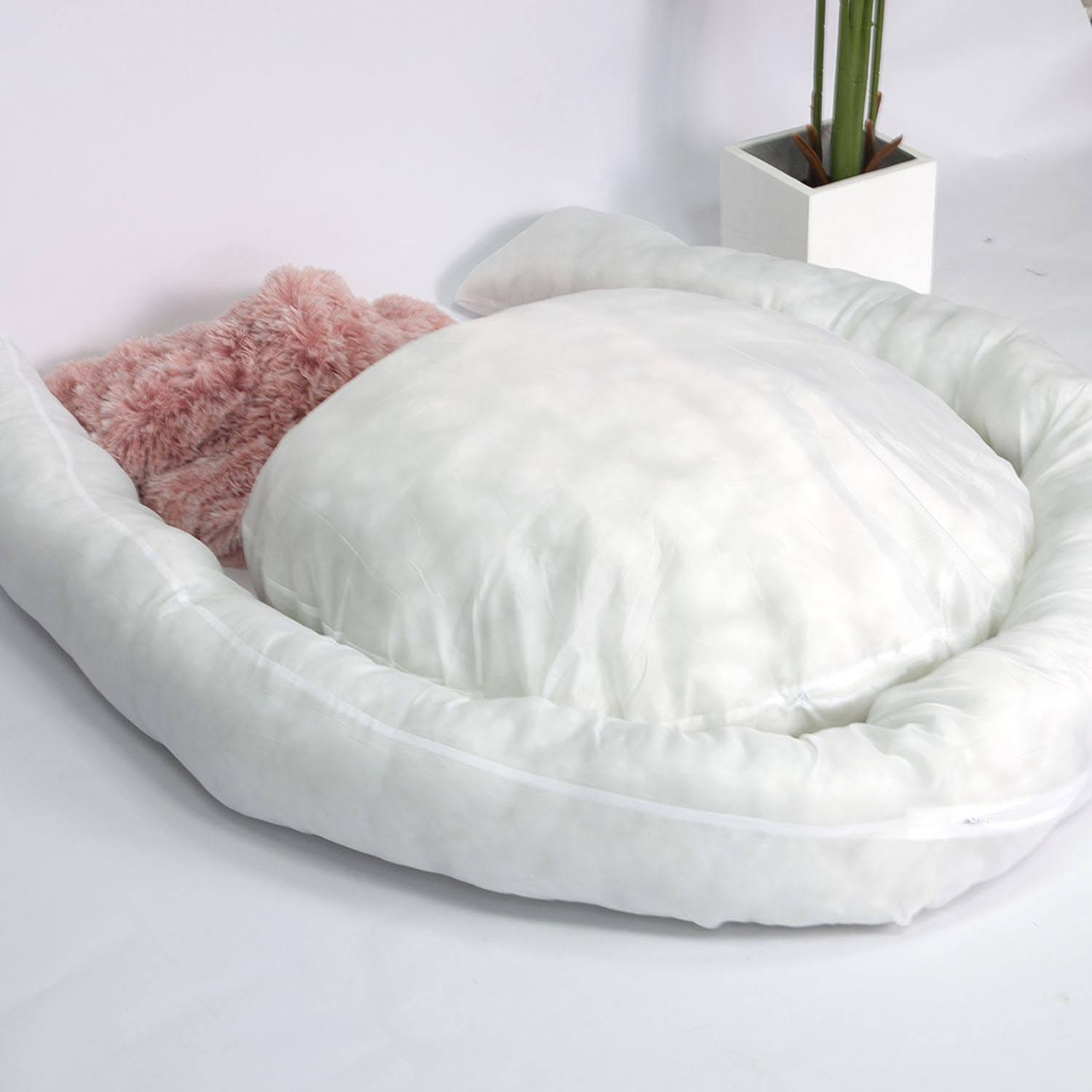Customized Washable Fluffy Dog Bed Pink Donut Cat And Dog Cushion Bed 20in Pet Bed Fo