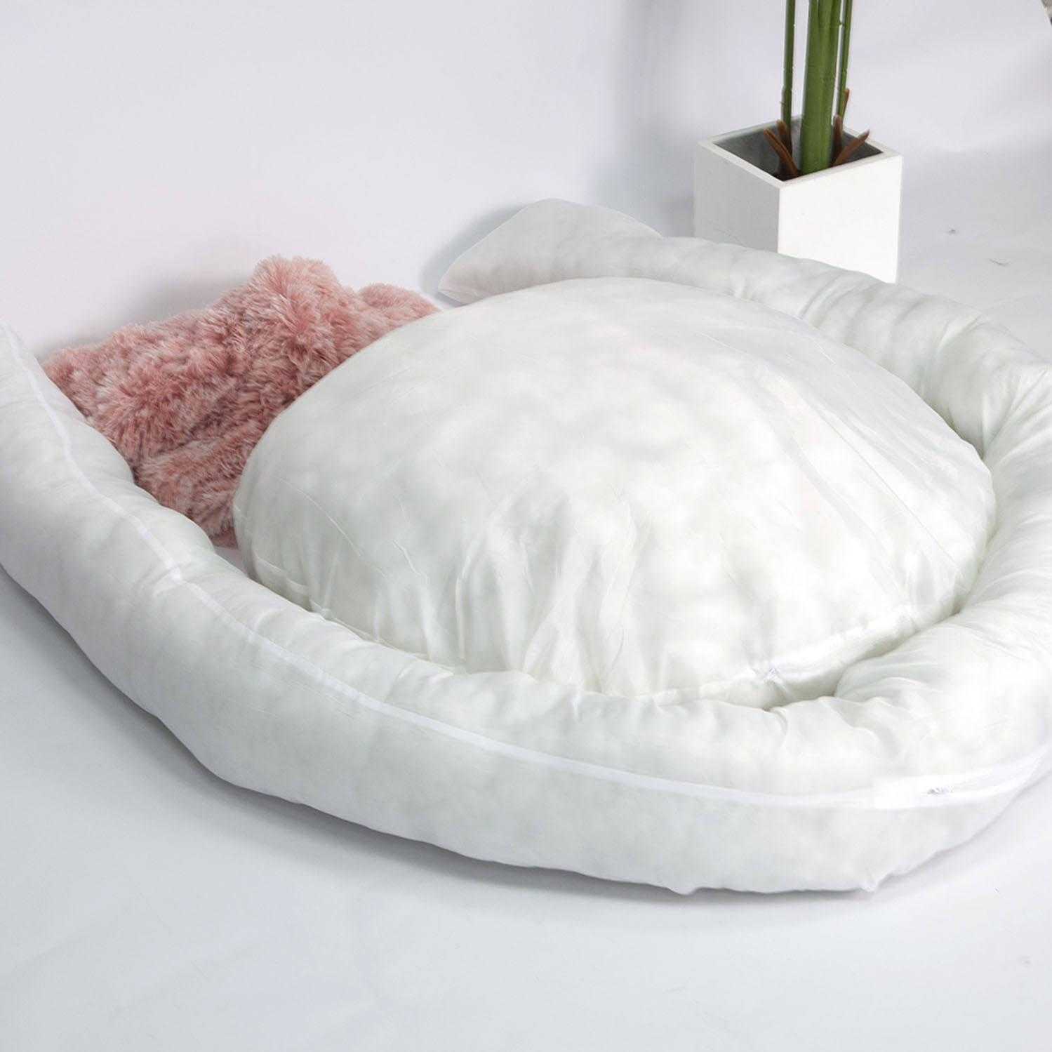 Customized Washable Fluffy Dog Bed Pink Donut Cat And Dog Cushion Bed 20in Pet Bed Fo