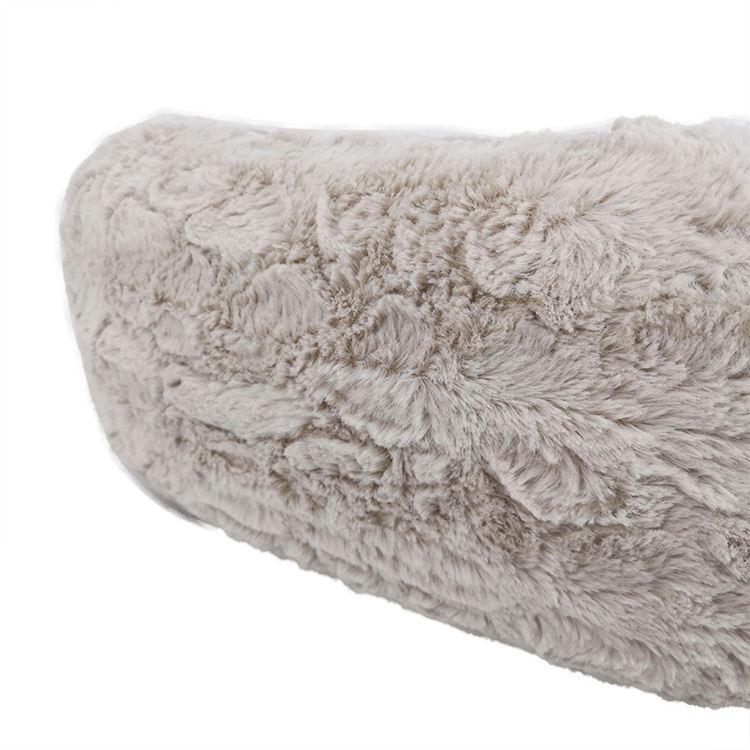 pet Soft Plush Fluffy Beige Xxl Donut Dog Bed Cot